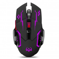 SVEN RX-G930W Wireless Gamingl Mouse, 2.4GHz, 800 - 2400 dpi, 5+1(scroll wheel) Silent buttons, built-in 400mAh battery, Rubber scroll wheel, Black